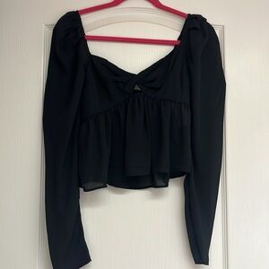 WORN ONCE Abercrombie & Fitch long sleeve black blouse, Size XS